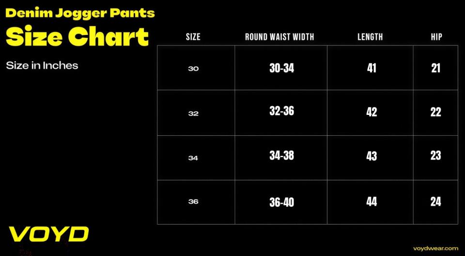 Size chart