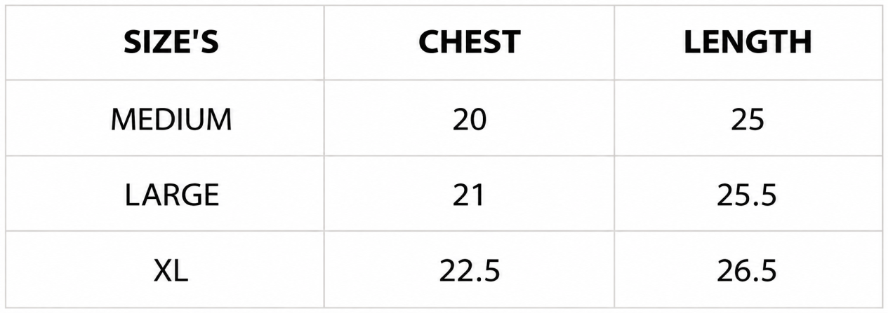 Size chart