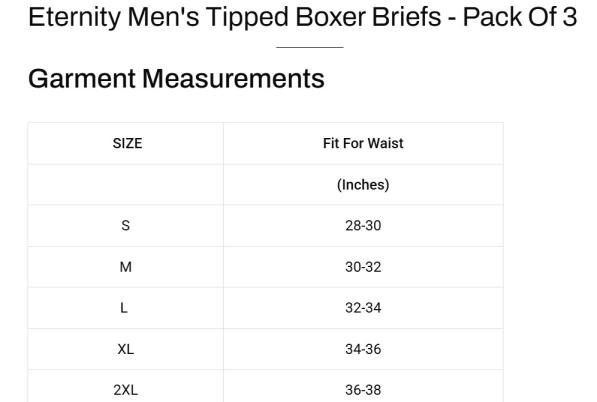 Size chart