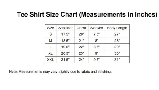 Size chart