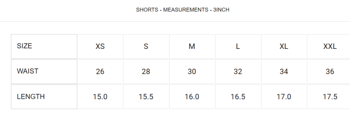Size chart