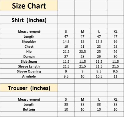 Size chart