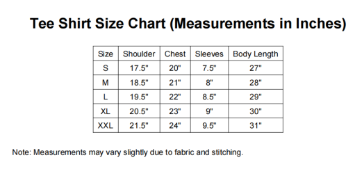 Size chart